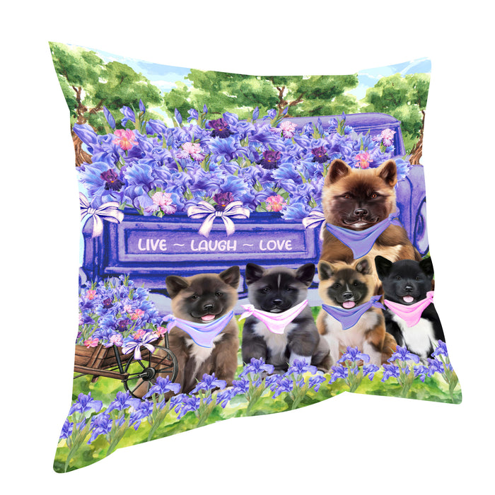American Akita Throw Pillow: Explore a Variety of Designs, Custom, Cushion Pillows for Sofa Couch Bed, Personalized, Dog Lover's Gifts