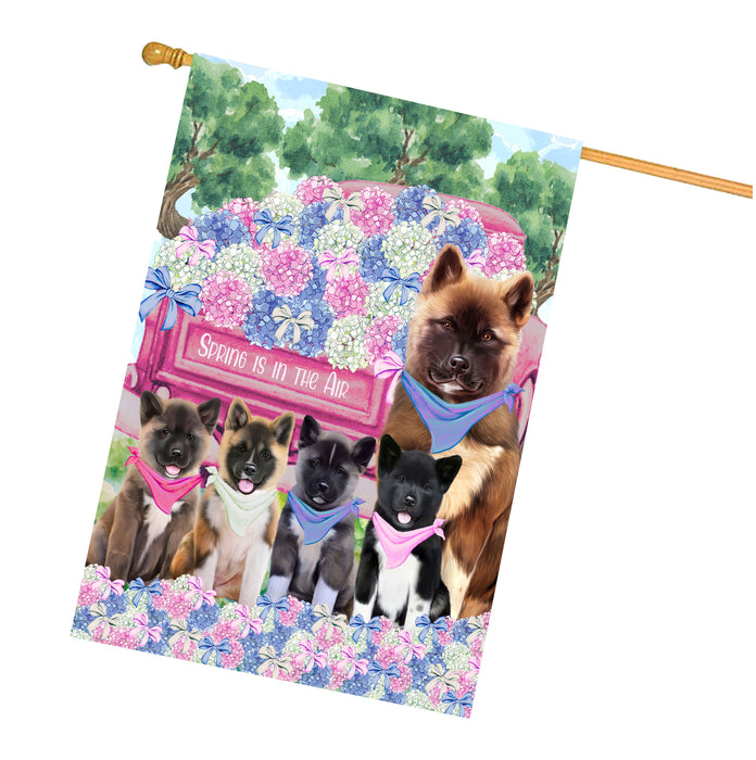 American Akita Dogs House Flag: Explore a Variety of Personalized Designs, Double-Sided, Weather Resistant, Custom, Home Outside Yard Decor for Dog and Pet Lovers