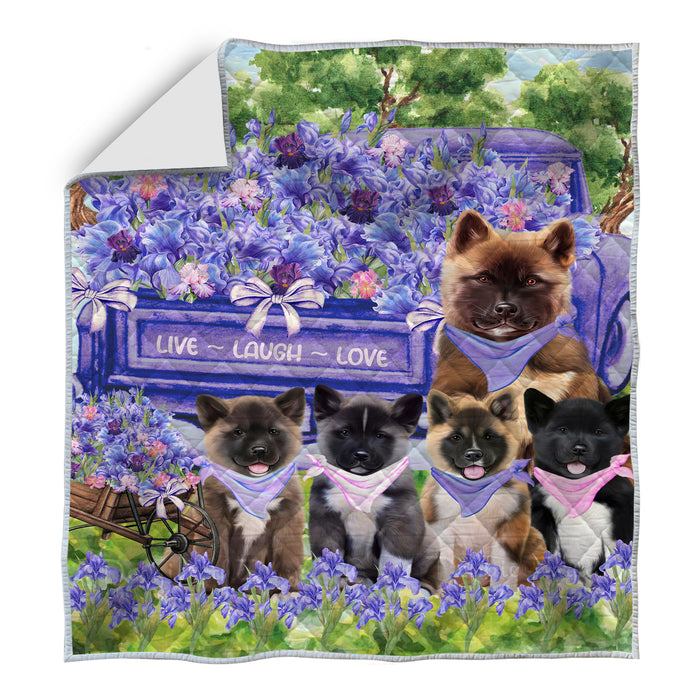 American Akita Quilt: Explore a Variety of Personalized Designs, Custom, Bedding Coverlet Quilted, Pet and Dog Lovers Gift