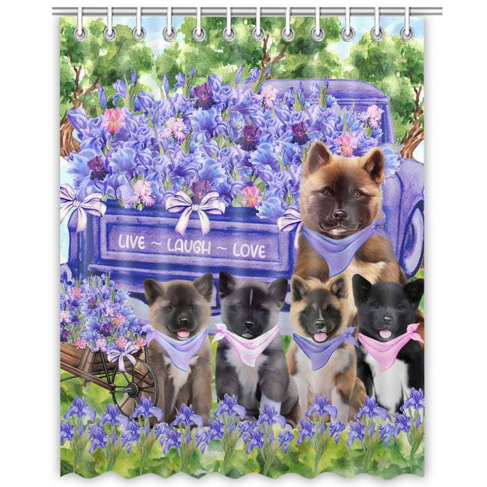 American Akita Shower Curtain: Explore a Variety of Designs, Custom, Personalized, Waterproof Bathtub Curtains for Bathroom with Hooks, Gift for Dog and Pet Lovers