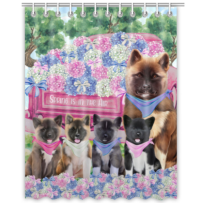 American Akita Shower Curtain, Custom Bathtub Curtains with Hooks for Bathroom, Explore a Variety of Designs, Personalized, Gift for Pet and Dog Lovers
