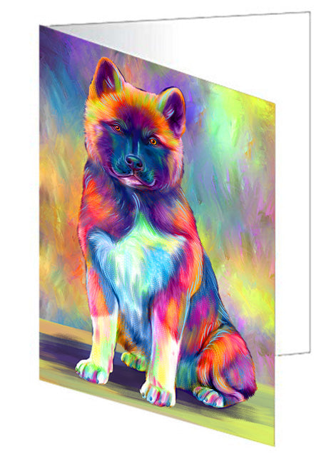 Paradise Wave American Akita Dog Handmade Artwork Assorted Pets Greeting Cards and Note Cards with Envelopes for All Occasions and Holiday Seasons GCD79784