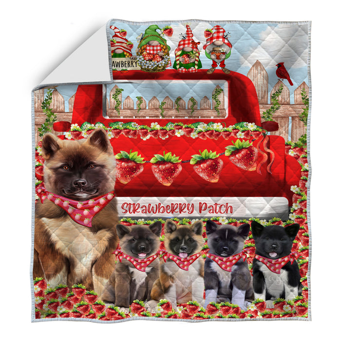American Akita Bedding Quilt, Bedspread Coverlet Quilted, Explore a Variety of Designs, Custom, Personalized, Pet Gift for Dog Lovers