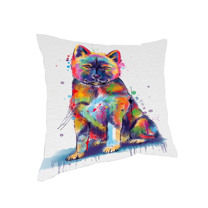 Watercolor American Akita Dog Pillow with Top Quality High-Resolution Images - Ultra Soft Pet Pillows for Sleeping - Reversible & Comfort - Ideal Gift for Dog Lover - Cushion for Sofa Couch Bed - 100% Polyester