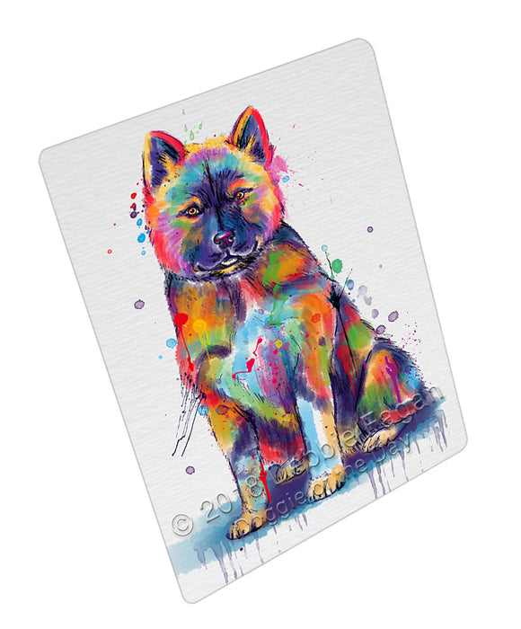 Watercolor American Akita Dog Cutting Board - For Kitchen - Scratch & Stain Resistant - Designed To Stay In Place - Easy To Clean By Hand - Perfect for Chopping Meats, Vegetables