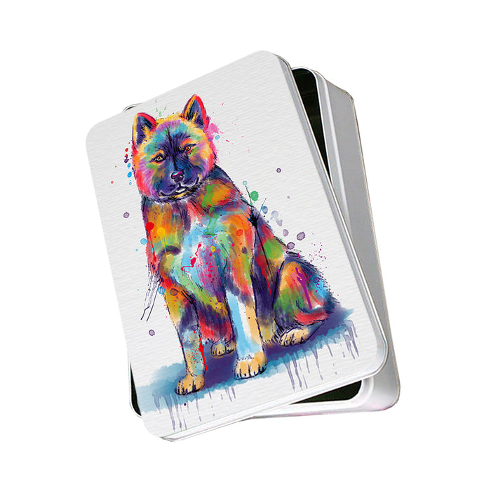 Watercolor American Akita Dog Photo Storage Tin PITN57475