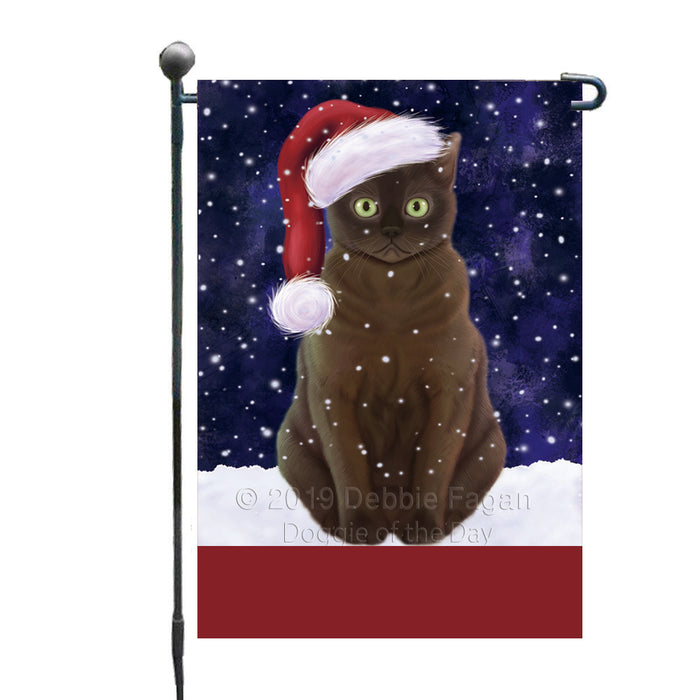 Personalized Let It Snow Happy Holidays American Bermese Zibeline Cat Custom Garden Flags GFLG-DOTD-A62220
