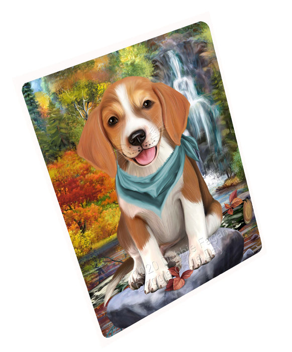 Scenic Waterfall American English Foxhound Dog Cutting Board - For Kitchen - Scratch & Stain Resistant - Designed To Stay In Place - Easy To Clean By Hand - Perfect for Chopping Meats, Vegetables, CA83180