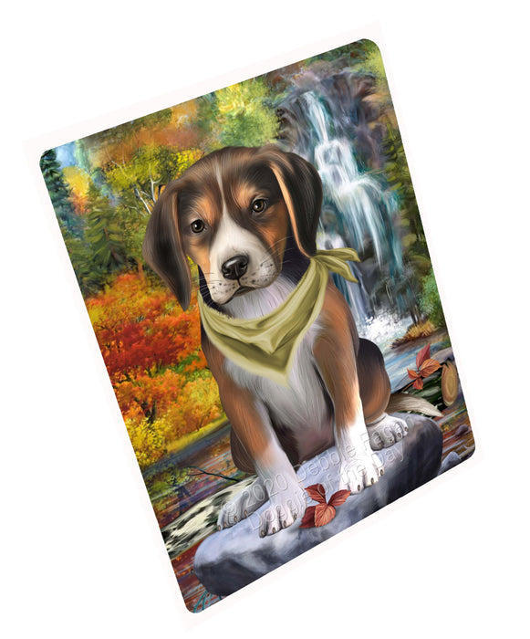 Scenic Waterfall American English Foxhound Dog Cutting Board - For Kitchen - Scratch & Stain Resistant - Designed To Stay In Place - Easy To Clean By Hand - Perfect for Chopping Meats, Vegetables, CA83182