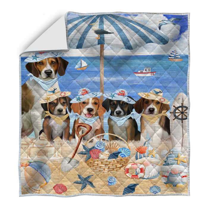 American English Foxhound Quilt: Explore a Variety of Personalized Designs, Custom, Bedding Coverlet Quilted, Pet and Dog Lovers Gift