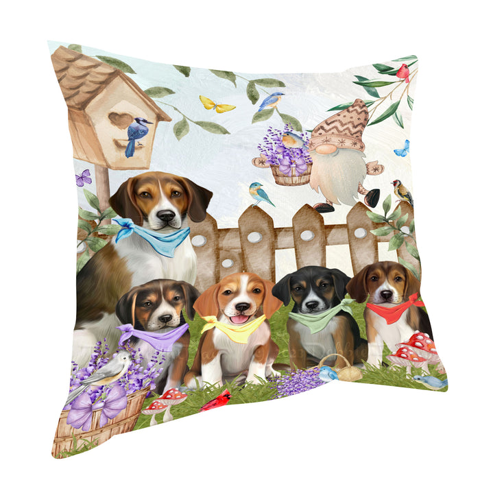 American English Foxhound Throw Pillow: Explore a Variety of Designs, Custom, Cushion Pillows for Sofa Couch Bed, Personalized, Dog Lover's Gifts