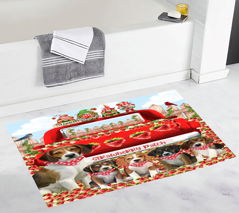 American English Foxhound Custom Bath Mat, Explore a Variety of Personalized Designs, Anti-Slip Bathroom Pet Rug Mats, Dog Lover's Gifts