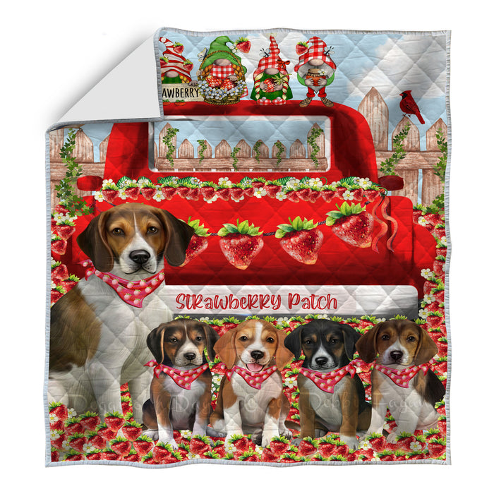 American English Foxhound Quilt: Explore a Variety of Custom Designs, Personalized, Bedding Coverlet Quilted, Gift for Dog and Pet Lovers