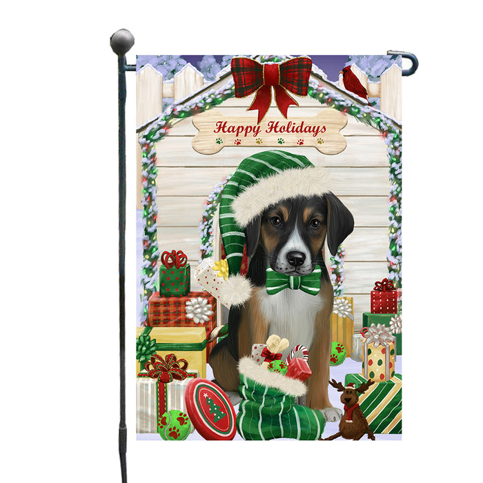 Christmas House with Presents American English Foxhound Dog Garden Flags Outdoor Decor for Homes and Gardens Double Sided Garden Yard Spring Decorative Vertical Home Flags Garden Porch Lawn Flag for Decorations GFLG68057