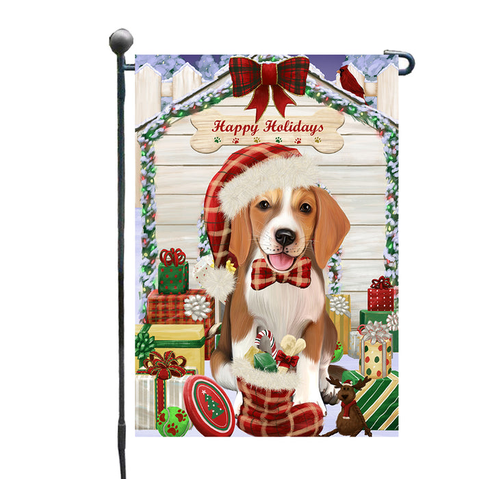 Christmas House with Presents American English Foxhound Dog Garden Flags Outdoor Decor for Homes and Gardens Double Sided Garden Yard Spring Decorative Vertical Home Flags Garden Porch Lawn Flag for Decorations GFLG68058