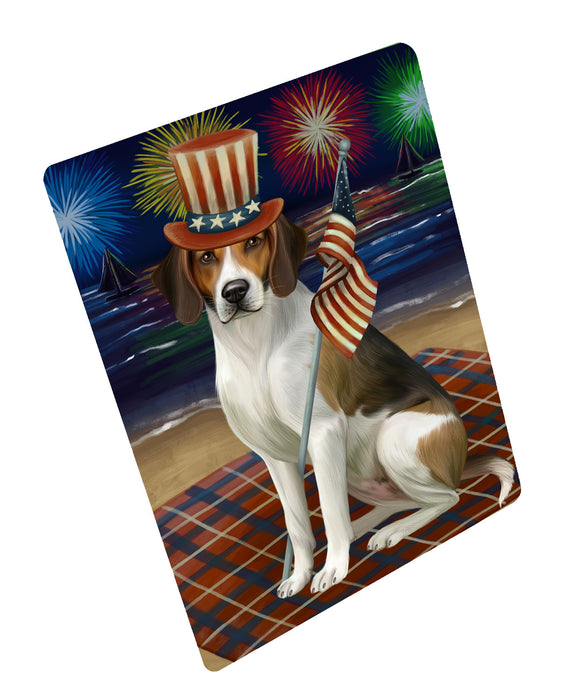4th of July Independence Day Firework American English Foxhound Dog Cutting Board - For Kitchen - Scratch & Stain Resistant - Designed To Stay In Place - Easy To Clean By Hand - Perfect for Chopping Meats, Vegetables, CA82360
