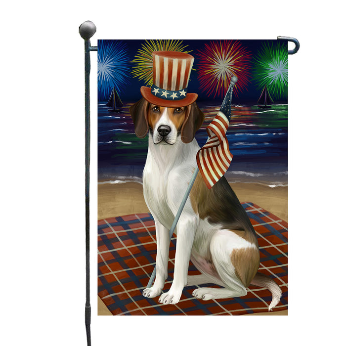 4th of July Independence Day Firework American English Foxhound Dog Garden Flags Outdoor Decor for Homes and Gardens Double Sided Garden Yard Spring Decorative Vertical Home Flags Garden Porch Lawn Flag for Decorations GFLG67685