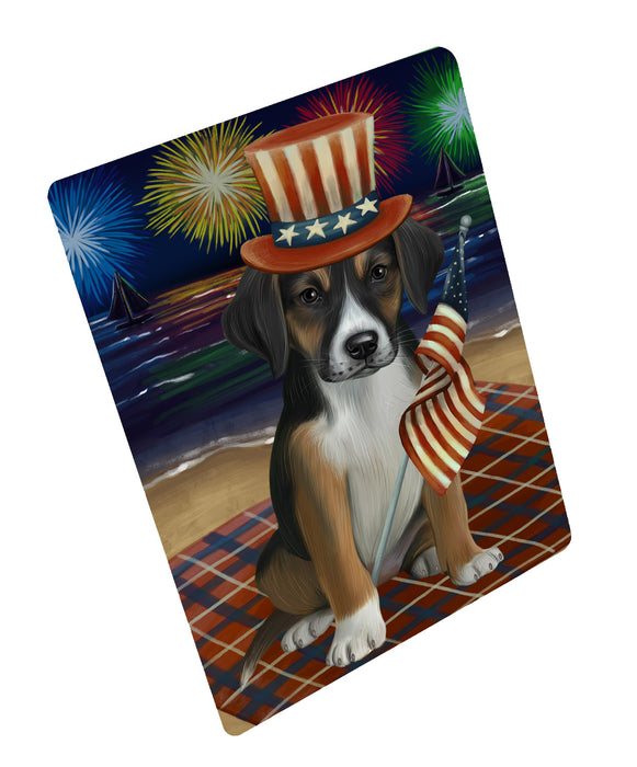 4th of July Independence Day Firework American English Foxhound Dog Cutting Board - For Kitchen - Scratch & Stain Resistant - Designed To Stay In Place - Easy To Clean By Hand - Perfect for Chopping Meats, Vegetables, CA82362