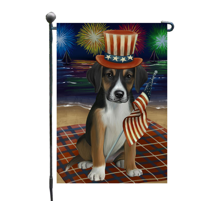 4th of July Independence Day Firework American English Foxhound Dog Garden Flags Outdoor Decor for Homes and Gardens Double Sided Garden Yard Spring Decorative Vertical Home Flags Garden Porch Lawn Flag for Decorations GFLG67686