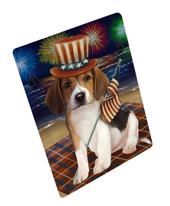 4th of July Independence Day Firework American English Foxhound Dog Cutting Board - For Kitchen - Scratch & Stain Resistant - Designed To Stay In Place - Easy To Clean By Hand - Perfect for Chopping Meats, Vegetables, CA82364