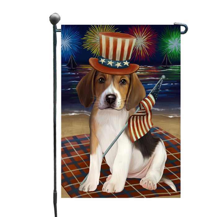 4th of July Independence Day Firework American English Foxhound Dog Garden Flags Outdoor Decor for Homes and Gardens Double Sided Garden Yard Spring Decorative Vertical Home Flags Garden Porch Lawn Flag for Decorations GFLG67687