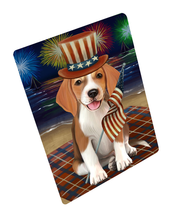 4th of July Independence Day Firework American English Foxhound Dog Cutting Board - For Kitchen - Scratch & Stain Resistant - Designed To Stay In Place - Easy To Clean By Hand - Perfect for Chopping Meats, Vegetables, CA82366