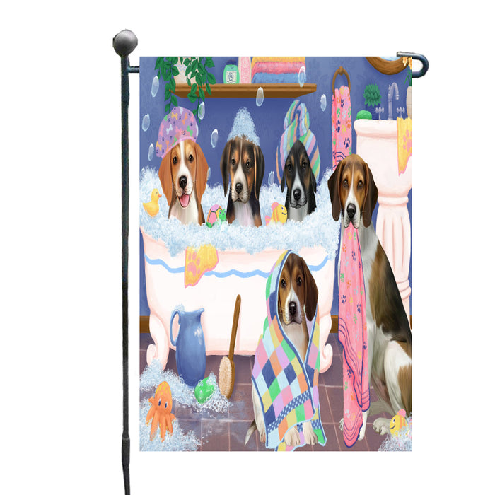 Rub a Dub Dogs in a Tub American English Foxhound Dogs Garden Flags Outdoor Decor for Homes and Gardens Double Sided Garden Yard Spring Decorative Vertical Home Flags Garden Porch Lawn Flag for Decorations