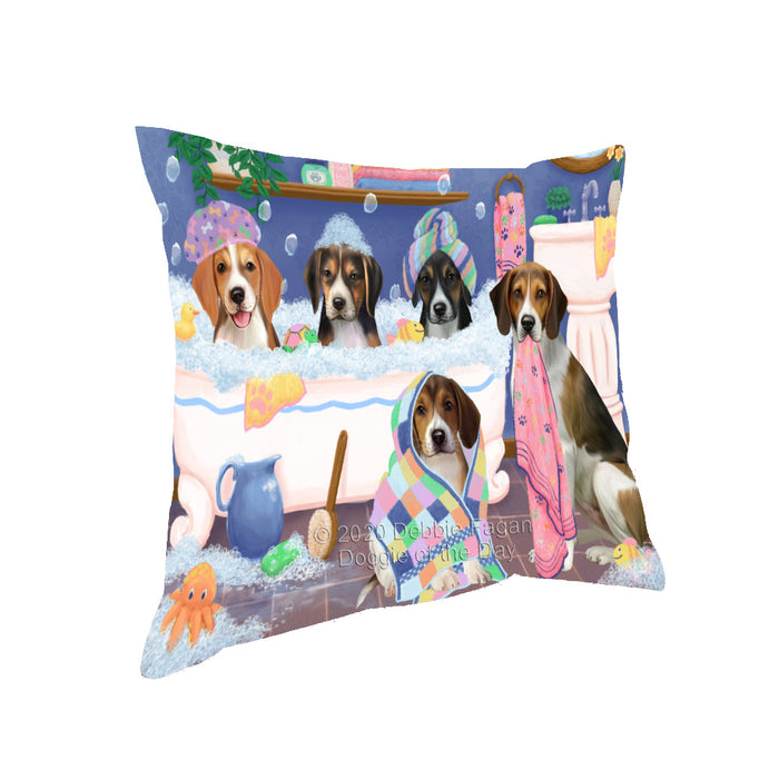 Rub a Dub Dogs in a Tub American English Foxhound Dogs Pillow with Top Quality High-Resolution Images - Ultra Soft Pet Pillows for Sleeping - Reversible & Comfort - Ideal Gift for Dog Lover - Cushion for Sofa Couch Bed - 100% Polyester