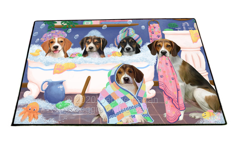 Rub a Dub Dogs in a Tub American English Foxhound Dogs Floormat FLMS55687