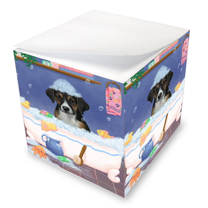 Rub a Dub Dogs in a Tub American English Foxhound Dog Note Cube NOC-DOTD-A57333
