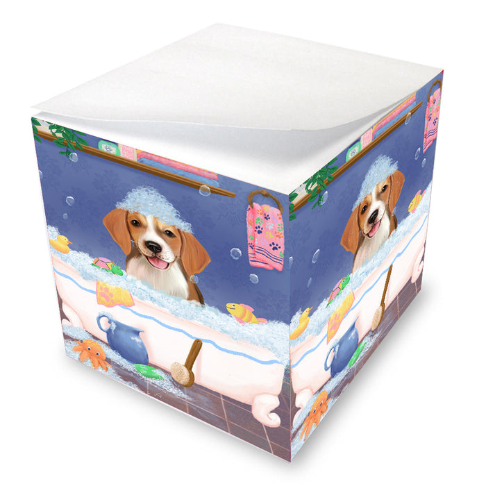Rub a Dub Dogs in a Tub American English Foxhound Dog Note Cube NOC-DOTD-A57334