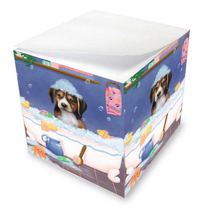 Rub a Dub Dogs in a Tub American English Foxhound Dog Note Cube NOC-DOTD-A57335