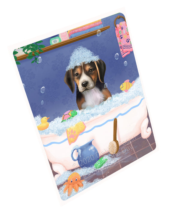 Rub a Dub Dogs in a Tub American English Foxhound Dog Cutting Board - For Kitchen - Scratch & Stain Resistant - Designed To Stay In Place - Easy To Clean By Hand - Perfect for Chopping Meats, Vegetables, CA82948