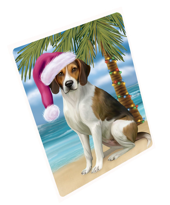 Christmas Summertime Island Tropical Beach American English Foxhound Dog Cutting Board - For Kitchen - Scratch & Stain Resistant - Designed To Stay In Place - Easy To Clean By Hand - Perfect for Chopping Meats, Vegetables, CA83242