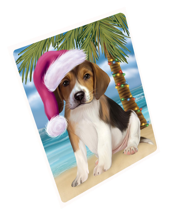 Christmas Summertime Island Tropical Beach American English Foxhound Dog Cutting Board - For Kitchen - Scratch & Stain Resistant - Designed To Stay In Place - Easy To Clean By Hand - Perfect for Chopping Meats, Vegetables, CA83244