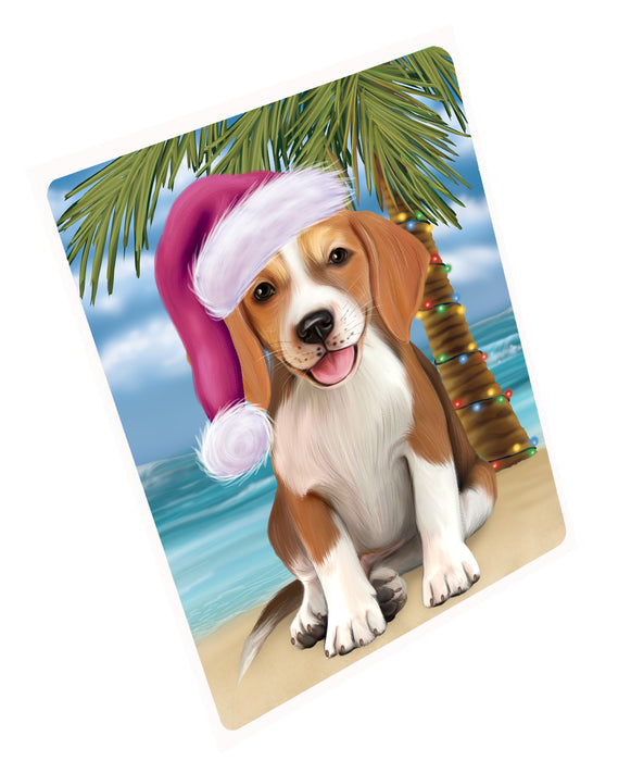 Christmas Summertime Island Tropical Beach American English Foxhound Dog Refrigerator/Dishwasher Magnet - Kitchen Decor Magnet - Pets Portrait Unique Magnet - Ultra-Sticky Premium Quality Magnet RMAG112663