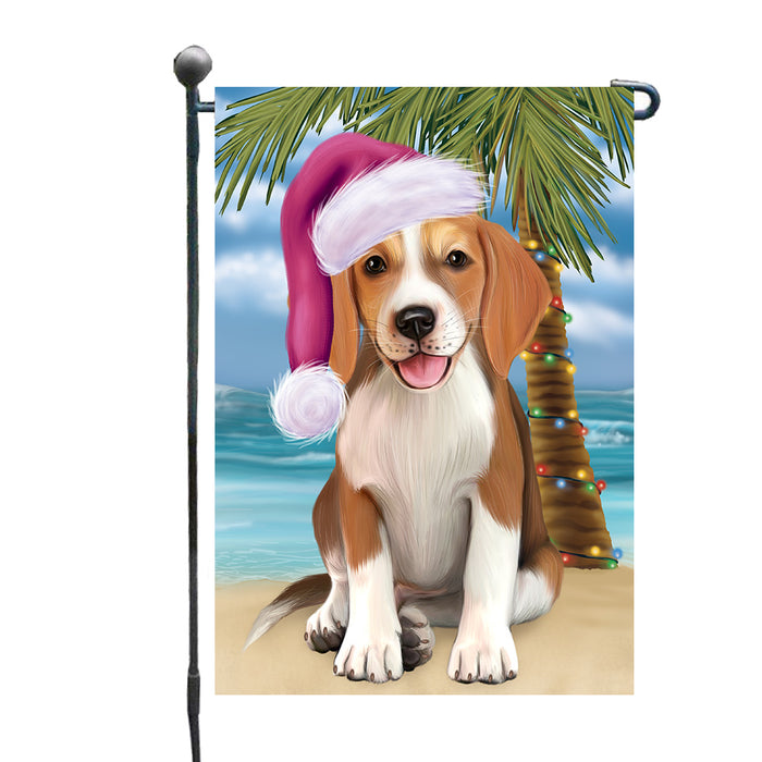 Christmas Summertime Island Tropical Beach American English Foxhound Dog Garden Flags Outdoor Decor for Homes and Gardens Double Sided Garden Yard Spring Decorative Vertical Home Flags Garden Porch Lawn Flag for Decorations GFLG68138
