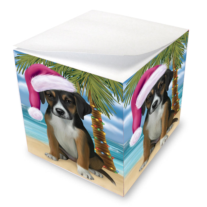Christmas Summertime Island Tropical Beach American English Foxhound Dog Note Cube NOC-DOTD-A57453