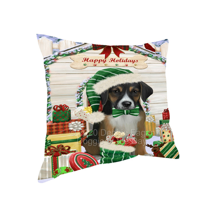 Christmas House with Presents American English Foxhound Dog Pillow with Top Quality High-Resolution Images - Ultra Soft Pet Pillows for Sleeping - Reversible & Comfort - Ideal Gift for Dog Lover - Cushion for Sofa Couch Bed - 100% Polyester, PILA92521