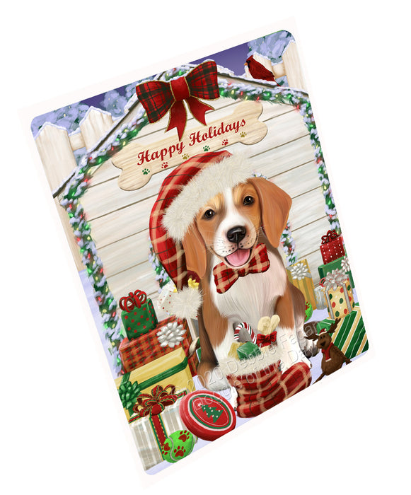 Christmas House with Presents American English Foxhound Dog Refrigerator/Dishwasher Magnet - Kitchen Decor Magnet - Pets Portrait Unique Magnet - Ultra-Sticky Premium Quality Magnet RMAG112263