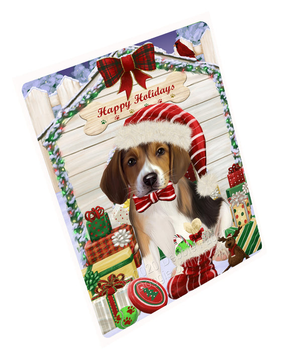 Christmas House with Presents American English Foxhound Dog Refrigerator/Dishwasher Magnet - Kitchen Decor Magnet - Pets Portrait Unique Magnet - Ultra-Sticky Premium Quality Magnet RMAG112268