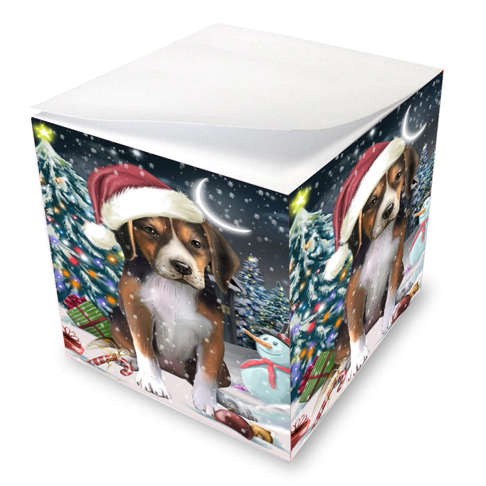 Christmas Holly Jolly American English Foxhound Dog Note Cube NOC-DOTD-A57491