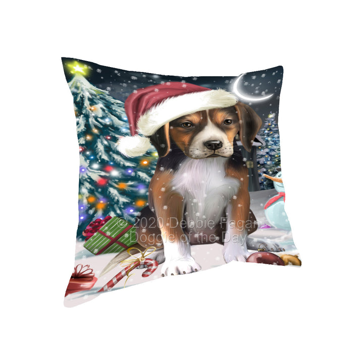 Christmas Holly Jolly American English Foxhound Dog Pillow with Top Quality High-Resolution Images - Ultra Soft Pet Pillows for Sleeping - Reversible & Comfort - Ideal Gift for Dog Lover - Cushion for Sofa Couch Bed - 100% Polyester, PILA92881