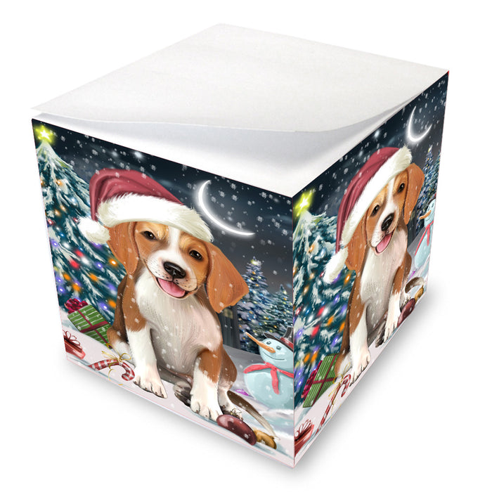 Christmas Holly Jolly American English Foxhound Dog Note Cube NOC-DOTD-A57492