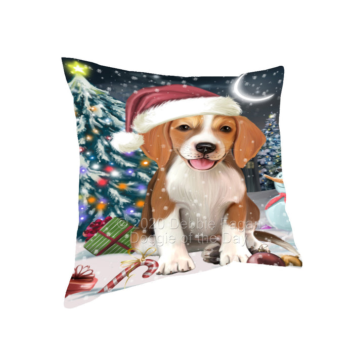 Christmas Holly Jolly American English Foxhound Dog Pillow with Top Quality High-Resolution Images - Ultra Soft Pet Pillows for Sleeping - Reversible & Comfort - Ideal Gift for Dog Lover - Cushion for Sofa Couch Bed - 100% Polyester, PILA92884