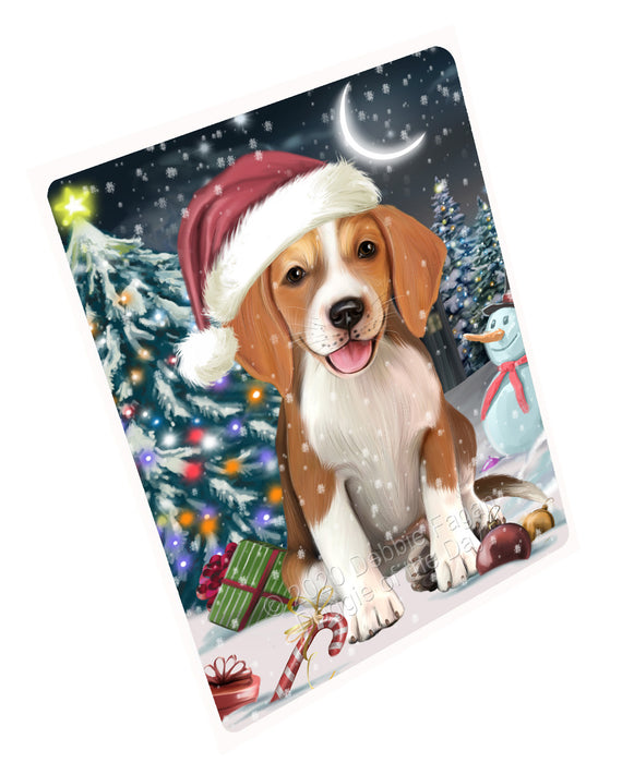 Christmas Holly Jolly American English Foxhound Dog Refrigerator/Dishwasher Magnet - Kitchen Decor Magnet - Pets Portrait Unique Magnet - Ultra-Sticky Premium Quality Magnet RMAG112863