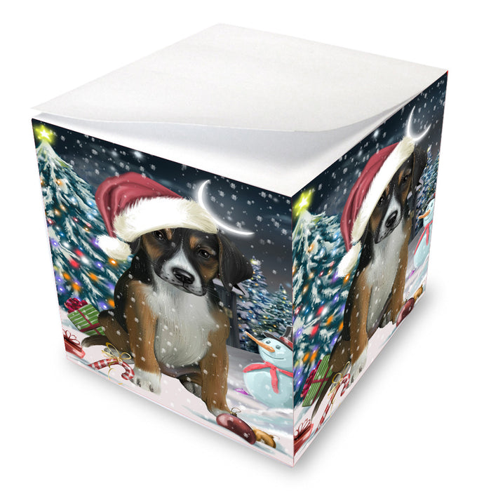 Christmas Holly Jolly American English Foxhound Dog Note Cube NOC-DOTD-A57493