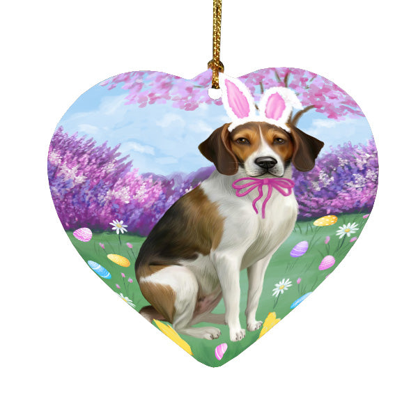 Easter holiday American English Foxhound Dog Heart Christmas Ornament HPORA59332