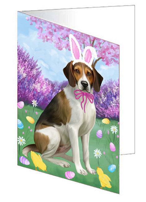 Easter holiday American English Foxhound Dog Handmade Artwork Assorted Pets Greeting Cards and Note Cards with Envelopes for All Occasions and Holiday Seasons
