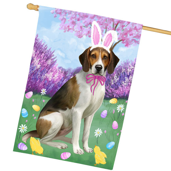 Easter holiday American English Foxhound Dog House Flag Outdoor Decorative Double Sided Pet Portrait Weather Resistant Premium Quality Animal Printed Home Decorative Flags 100% Polyester FLG69470
